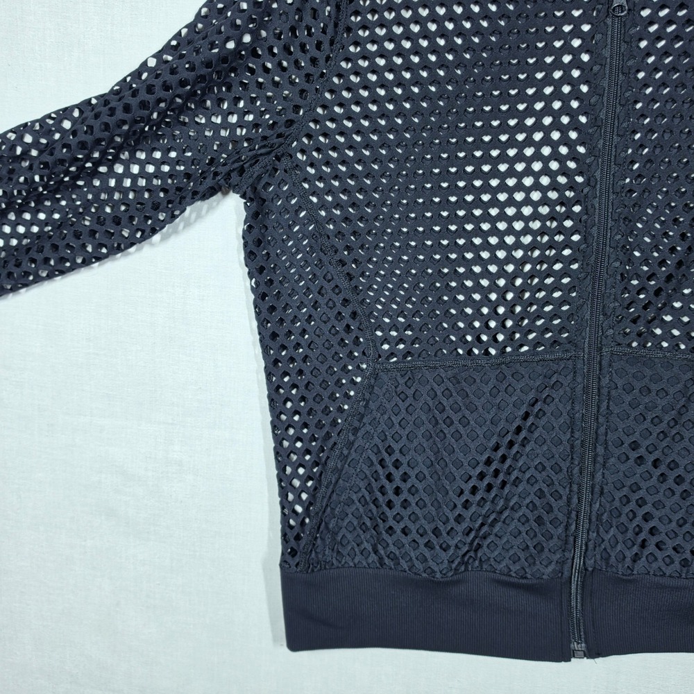 Mesh Bomber Jacket Womens Extra Large Black Tech wear Boho Retro Style Glyder - Picture 9 of 9